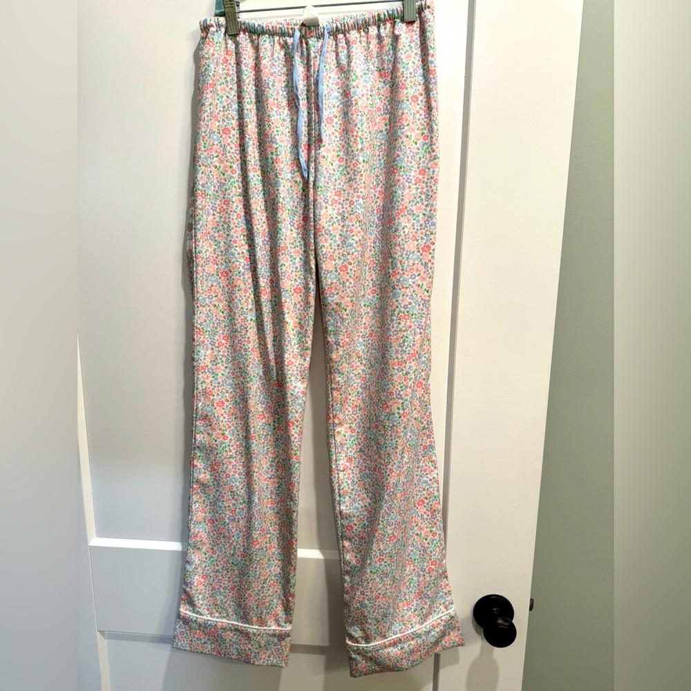 The Beaufort Bonnet Company Floral Cotton Pajama Pants in Pink, Blue, Green